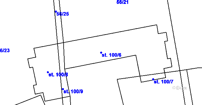 Parcela st. 100/6 v KÚ Sudoměř, Katastrální mapa