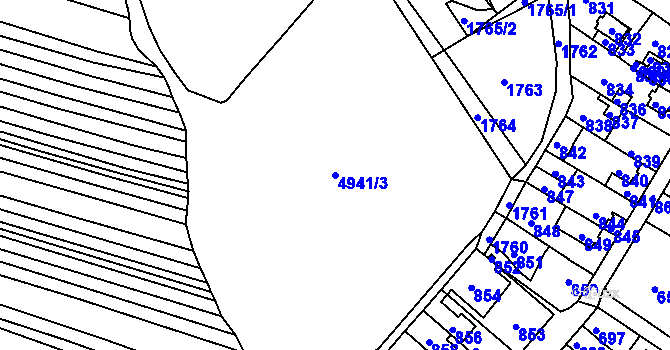 Parcela st. 4941/3 v KÚ Sudoměřice, Katastrální mapa