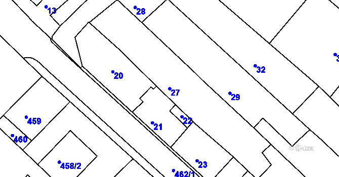 Parcela st. 27 v KÚ Sudoměřice, Katastrální mapa