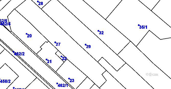 Parcela st. 29 v KÚ Sudoměřice, Katastrální mapa