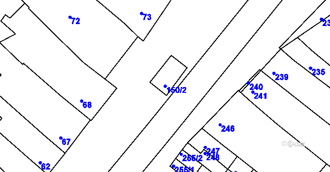 Parcela st. 150/2 v KÚ Sudoměřice, Katastrální mapa