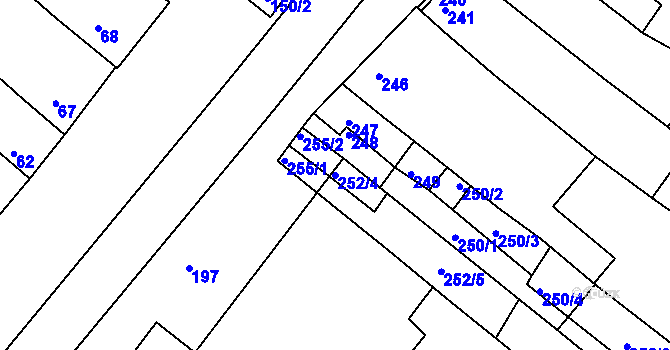 Parcela st. 252/4 v KÚ Sudoměřice, Katastrální mapa