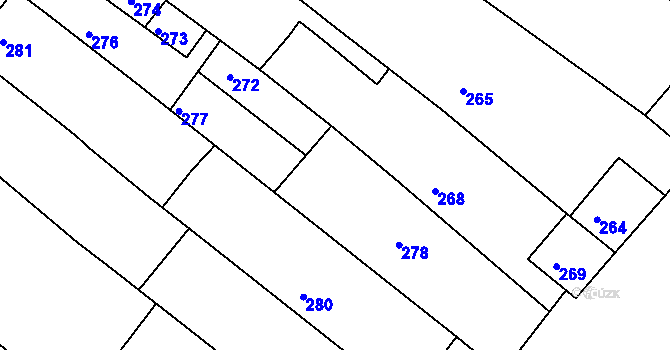 Parcela st. 271 v KÚ Sudoměřice, Katastrální mapa