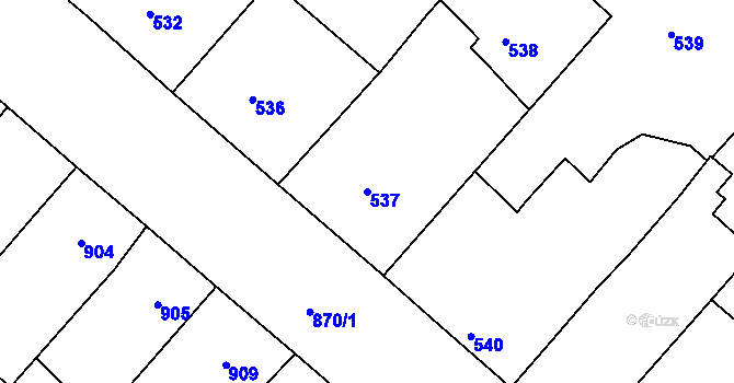 Parcela st. 537 v KÚ Sudoměřice, Katastrální mapa