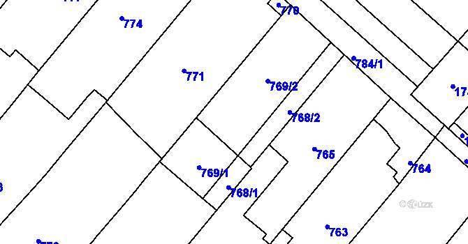 Parcela st. 769 v KÚ Sudoměřice, Katastrální mapa