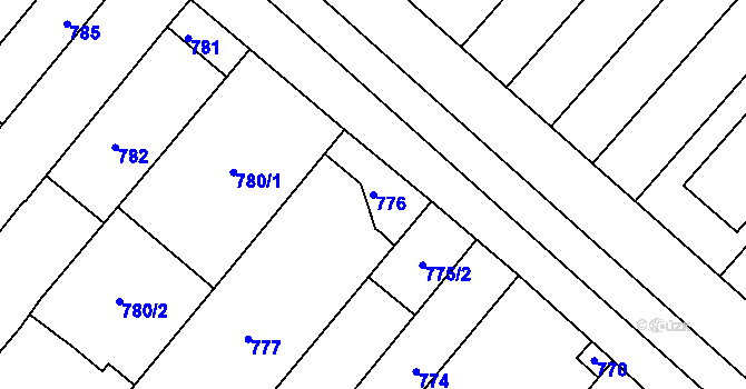 Parcela st. 776 v KÚ Sudoměřice, Katastrální mapa