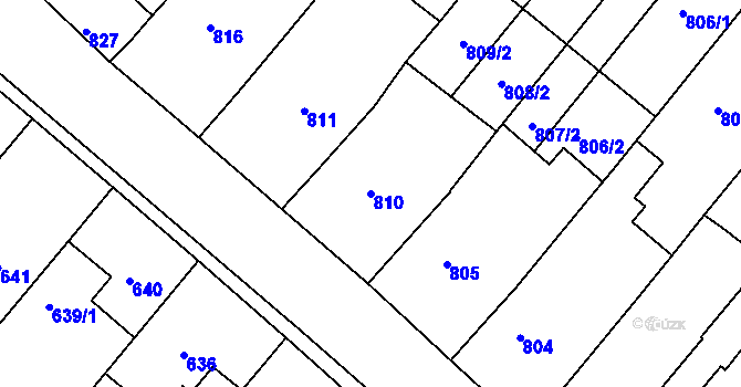Parcela st. 810 v KÚ Sudoměřice, Katastrální mapa