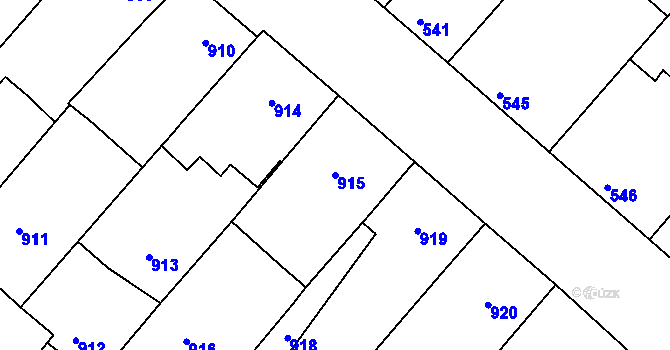 Parcela st. 915 v KÚ Sudoměřice, Katastrální mapa