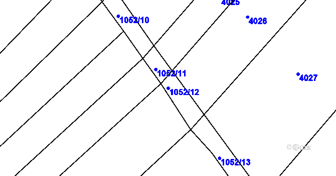 Parcela st. 1052/12 v KÚ Sudoměřice, Katastrální mapa