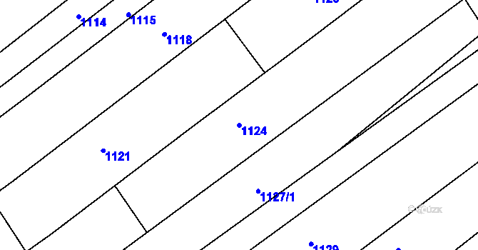 Parcela st. 1124 v KÚ Sudoměřice, Katastrální mapa