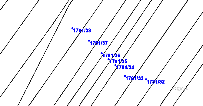 Parcela st. 1781/36 v KÚ Sudoměřice, Katastrální mapa