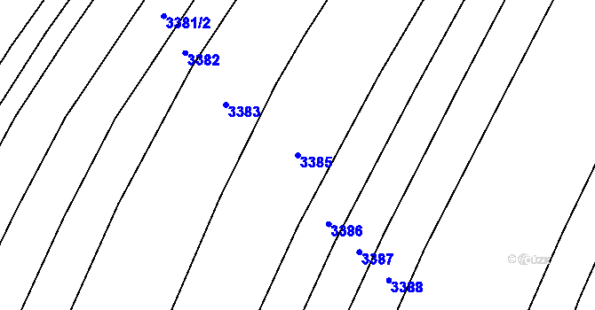 Parcela st. 3385 v KÚ Sudoměřice, Katastrální mapa