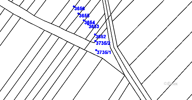 Parcela st. 3735/1 v KÚ Sudoměřice, Katastrální mapa