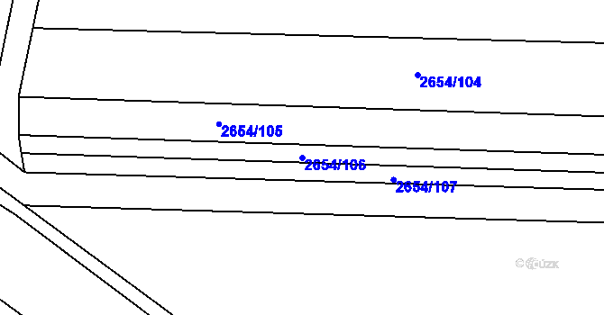 Parcela st. 2654/106 v KÚ Sudoměřice, Katastrální mapa