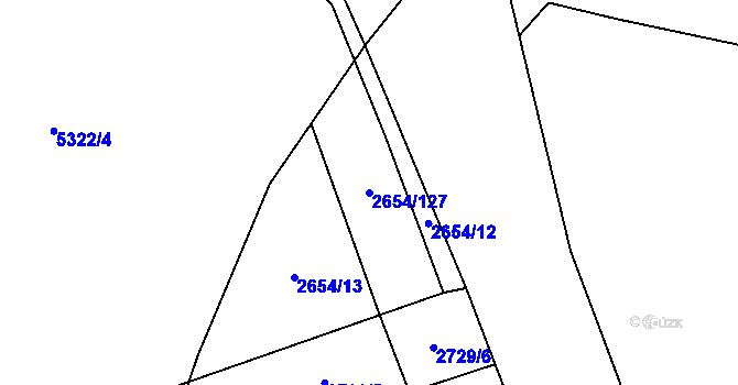 Parcela st. 2654/127 v KÚ Sudoměřice, Katastrální mapa