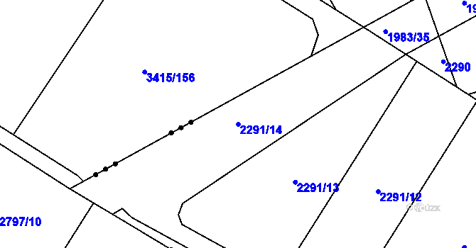 Parcela st. 2291/14 v KÚ Sudoměřice, Katastrální mapa