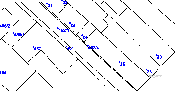 Parcela st. 462/4 v KÚ Sudoměřice, Katastrální mapa