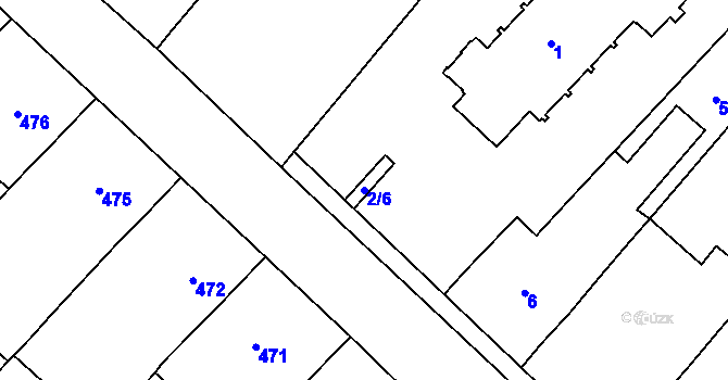 Parcela st. 2/6 v KÚ Sudoměřice, Katastrální mapa