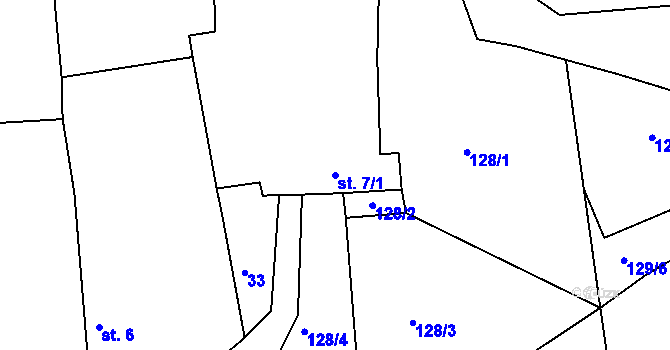 Parcela st. 7/1 v KÚ Bechyňská Smoleč, Katastrální mapa
