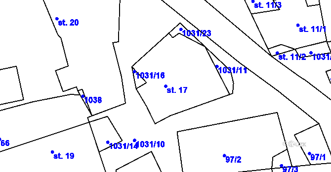 Parcela st. 17 v KÚ Bechyňská Smoleč, Katastrální mapa