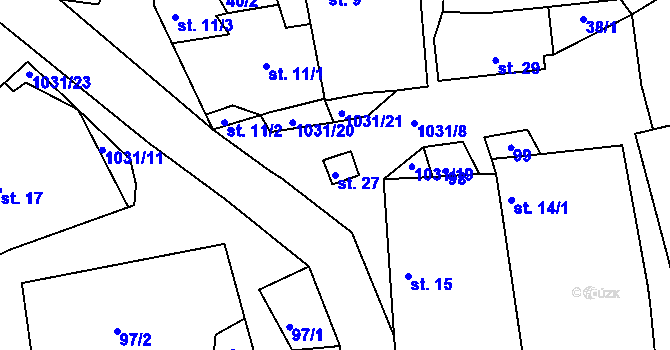 Parcela st. 27 v KÚ Bechyňská Smoleč, Katastrální mapa
