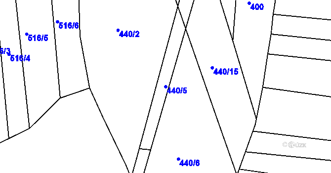 Parcela st. 440/5 v KÚ Bechyňská Smoleč, Katastrální mapa