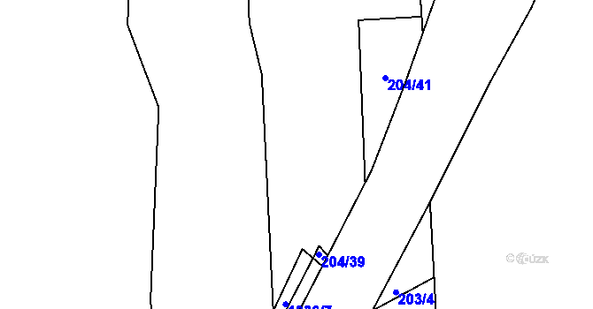 Parcela st. 204/38 v KÚ Bechyňská Smoleč, Katastrální mapa