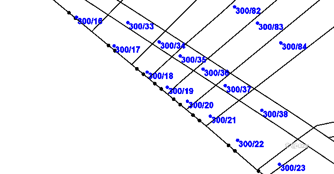 Parcela st. 300/19 v KÚ Bechyňská Smoleč, Katastrální mapa