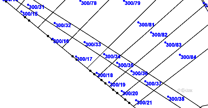 Parcela st. 300/34 v KÚ Bechyňská Smoleč, Katastrální mapa