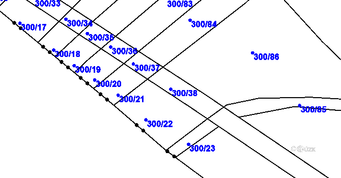 Parcela st. 300/38 v KÚ Bechyňská Smoleč, Katastrální mapa