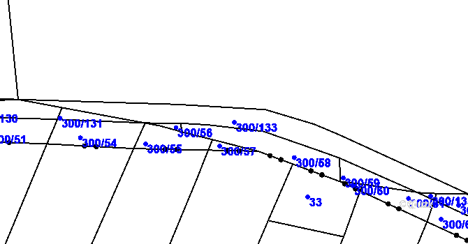 Parcela st. 300/133 v KÚ Bechyňská Smoleč, Katastrální mapa