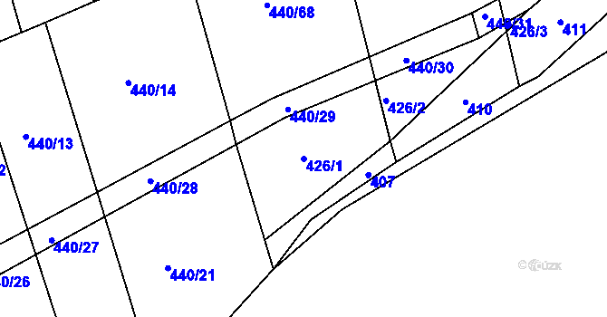Parcela st. 426/1 v KÚ Bechyňská Smoleč, Katastrální mapa