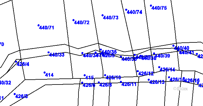 Parcela st. 426/9 v KÚ Bechyňská Smoleč, Katastrální mapa