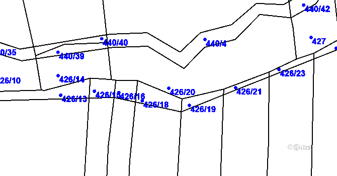 Parcela st. 426/20 v KÚ Bechyňská Smoleč, Katastrální mapa