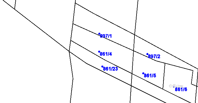Parcela st. 861/4 v KÚ Bechyňská Smoleč, Katastrální mapa