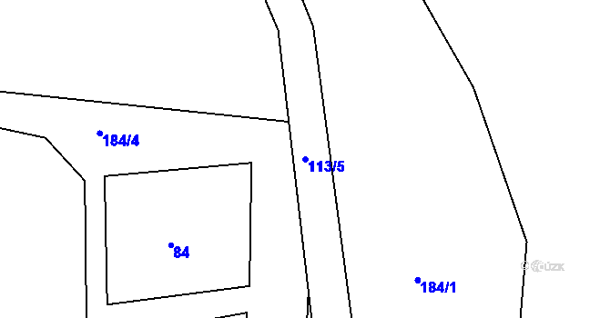 Parcela st. 113/5 v KÚ Bežerovice, Katastrální mapa