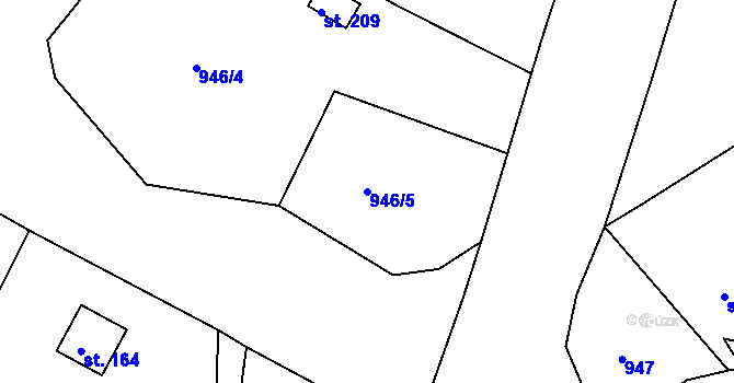 Parcela st. 946/5 v KÚ Bežerovice, Katastrální mapa