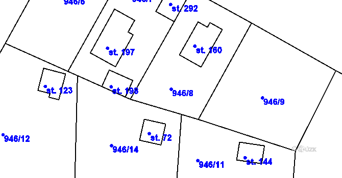 Parcela st. 946/8 v KÚ Bežerovice, Katastrální mapa