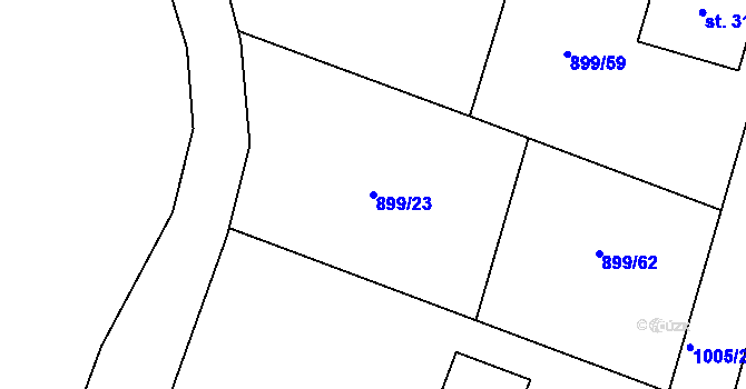 Parcela st. 899/23 v KÚ Bežerovice, Katastrální mapa
