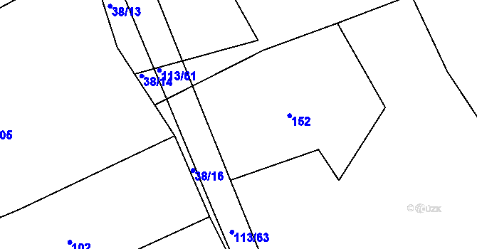 Parcela st. 113/31 v KÚ Bežerovice, Katastrální mapa