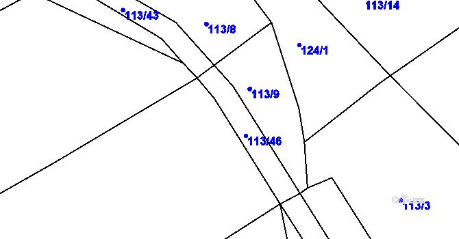 Parcela st. 113/45 v KÚ Bežerovice, Katastrální mapa