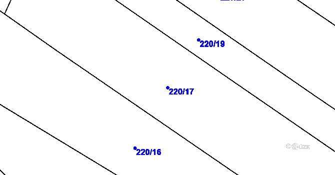 Parcela st. 220/17 v KÚ Bežerovice, Katastrální mapa