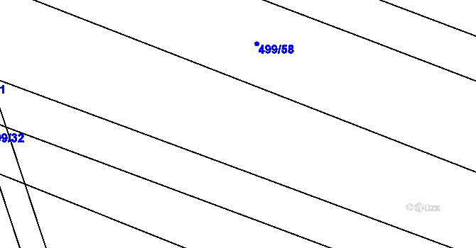 Parcela st. 499/57 v KÚ Bežerovice, Katastrální mapa