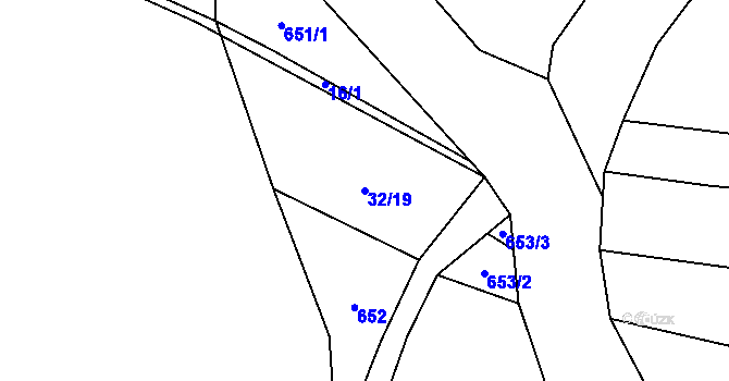 Parcela st. 32/19 v KÚ Černýšovice, Katastrální mapa