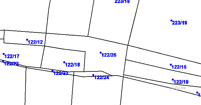 Parcela st. 122/26 v KÚ Černýšovice, Katastrální mapa