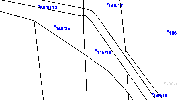 Parcela st. 146/18 v KÚ Černýšovice, Katastrální mapa