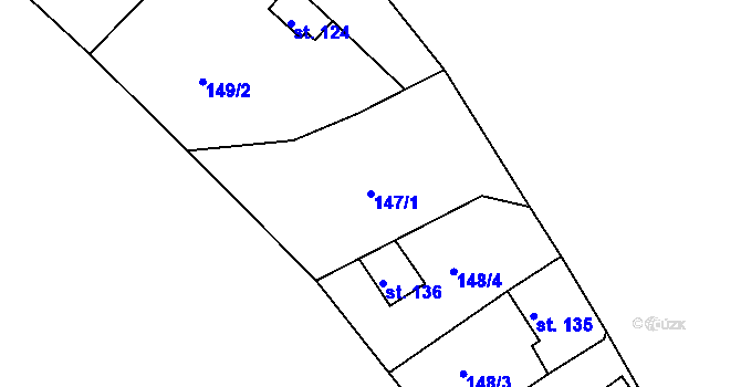 Parcela st. 147/1 v KÚ Černýšovice, Katastrální mapa