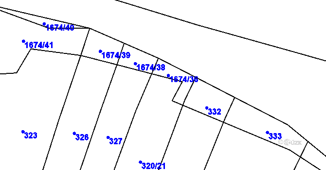 Parcela st. 320/20 v KÚ Černýšovice, Katastrální mapa