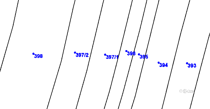 Parcela st. 397/1 v KÚ Černýšovice, Katastrální mapa