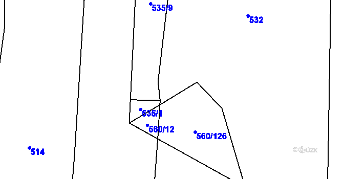 Parcela st. 535/2 v KÚ Černýšovice, Katastrální mapa